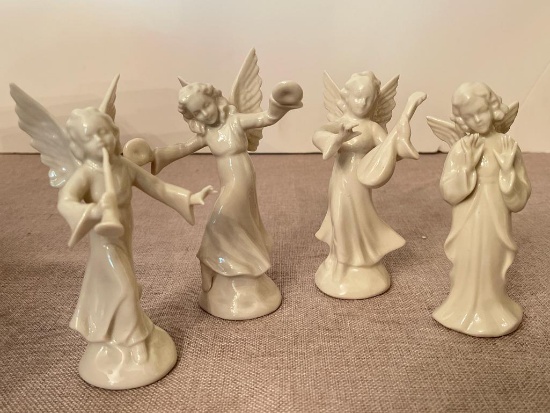 Set of 4 Dresden Porcelain Angels