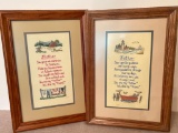 Father and Mother Framed Needlepoints