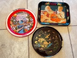 Group of Vintage Tin Serving Trays