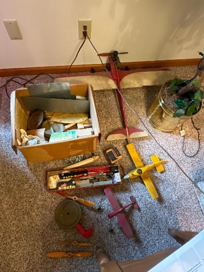 Vintage Wooden Model Airplanes and Parts