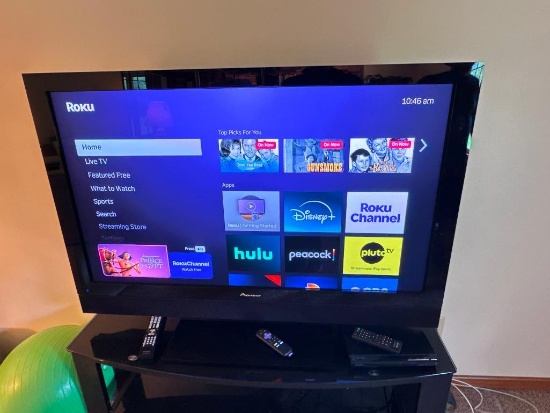 Pioneer PDP-5020FD 50" TV with Sony DVD Player and Roku