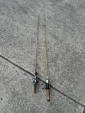 Pair of Vintage Fishing Poles with Reels