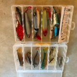 Fishing Lure Lot with Plastic Storage Containers