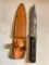 Vintage Utica Knife with Leather Sheath