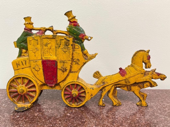 Heavy Vintage Cast Iron Stagecoach Door Stop