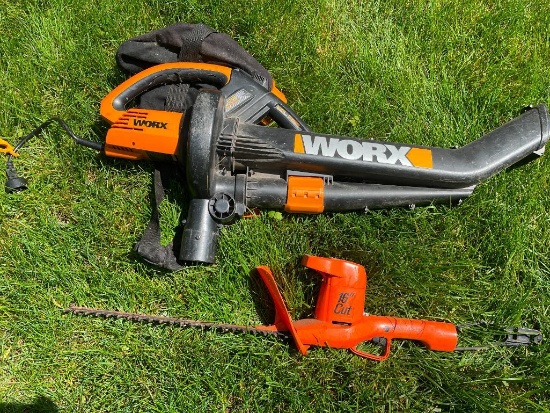 Worx Blower, Black and Decker Trimmer
