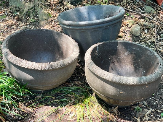 Group of 3 Composite Pots