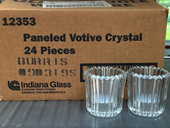 Set of 24 Indiana Glass Crystal Votive Candle Holders