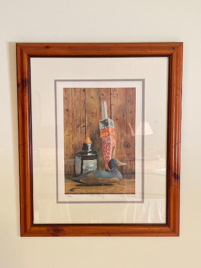 Framed Terry Mihlrad Print - Signed and Dated "Blue Decoy"