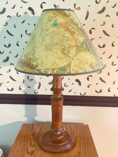 Wooden Base Lamp