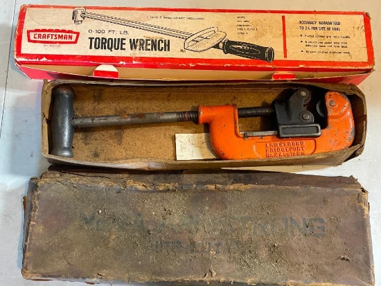 Craftsman Torque Wrench and Armstrong Bridgeport Pipe Cutter No. 2A