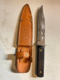 Vintage Utica Knife with Leather Sheath