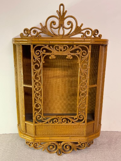 Vintage Ornate Wall Mounted Curio Cabinet