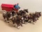 Vintage Cast Iron Budweiser Clydesdales with Wagon