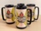 Set of 4 Plastic Thermo Serv Stroh's Beer Mugs