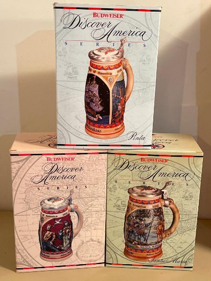 Group of Budweiser Steins