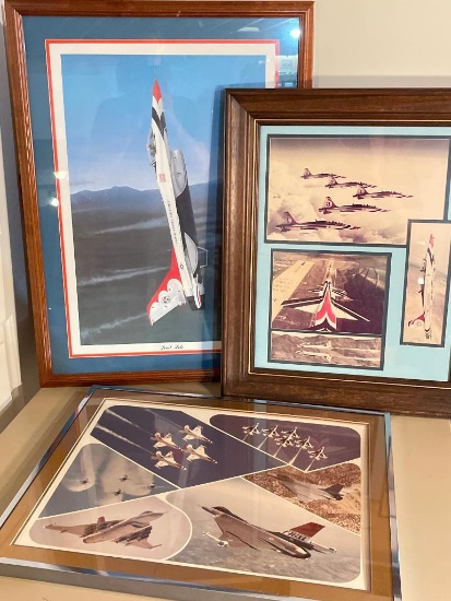 Group of Framed USAF Plane Prints