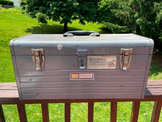 Vintage Craftsman Metal Tool Box with Contents