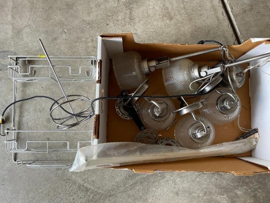 Pendant Lights, Shower Caddy and Paper Towel Holder