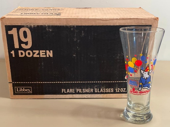 Set of 12 - Budweiser Spuds MacKenzie Beer Glasses (1987)