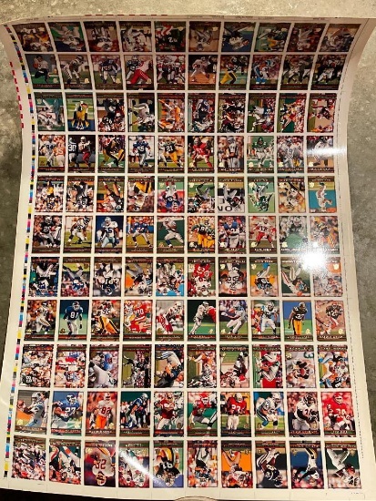 Uncut Sheet of 1996 Topps Football Cards