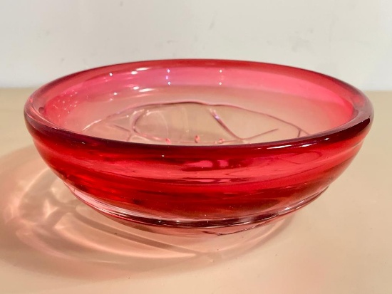 Very Heavy Fused Glass Fish Bowl