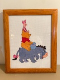 Framed Cross Stitched Winnie the Pooh