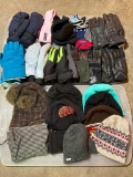 Group of Winter Hats and Gloves