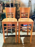 Pair of Wooden Pub Style Chairs