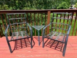 Pair of Metal Chairs and Table