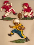 Group of Vintage Sexton Metal Wall Mounted Football Players