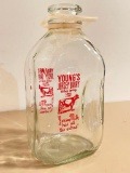 Young's Jersey Dairy Glass Milk Bottle