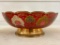 Brass Cloisonne Bowl with Peacock Accents