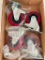 Set of 4 Red Swivel 4 Inch Casters with Brakes