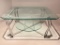 Heavy Glass and Metal Coffee Table