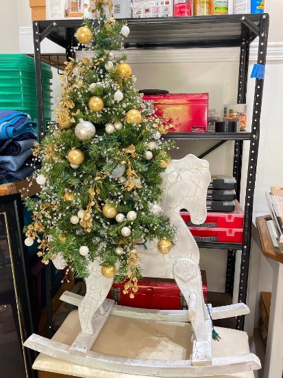 Wooden Horse and Christmas Tree