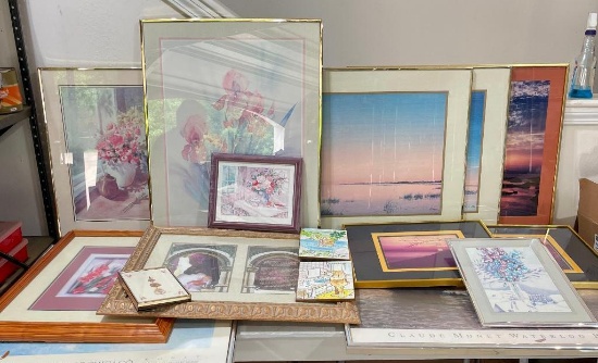 Group of Framed Wall Art Pieces