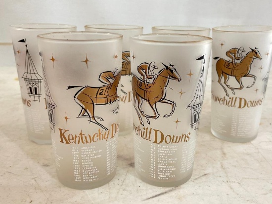 Set of 6 - 1957 Kentucky Derby Glasses