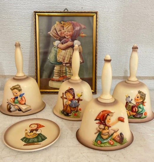 Group of 4 Hummel Bells, Picture and Miniature Plate