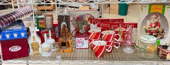 Shelf Lot of Christmas Decor