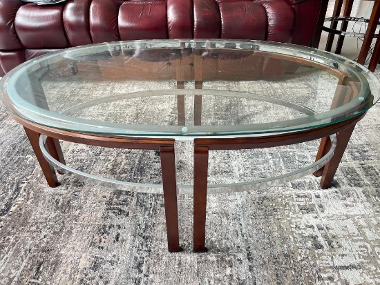 Glass / Metal / Wood Accented Coffee Table