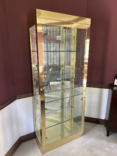 Brass and Glass Curio/China Cabinet