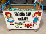 Vintage Raggedy Ann and Andy Toy Box on Casters