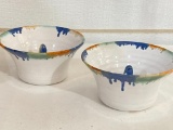 Pair of Holly Hill Apple Baker Bowls - Seagrove, NC