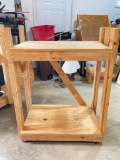 Handmade Wooden Rolling Cart
