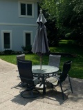 Outdoor Table and Chairs with Umbrella