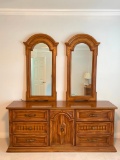 Triple Dresser with Two Mirrors