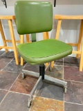 Vintage Green Office Chair on Wheels