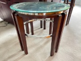 Glass / Metal / Wood Accented End Table