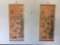 Pair of Vintage Chinese Painted Bird Bamboo Wall Hangings